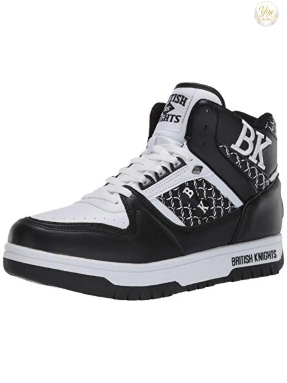 Men's Retro High-Top Basketball Sneakers Faux Leather Lace-Up
